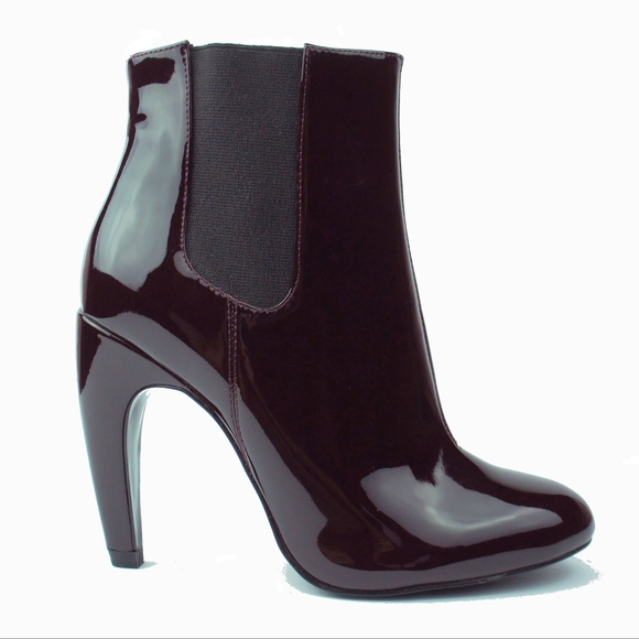 Zara Shoes - ZARA Burgundy Patent Leather Ankle Boots